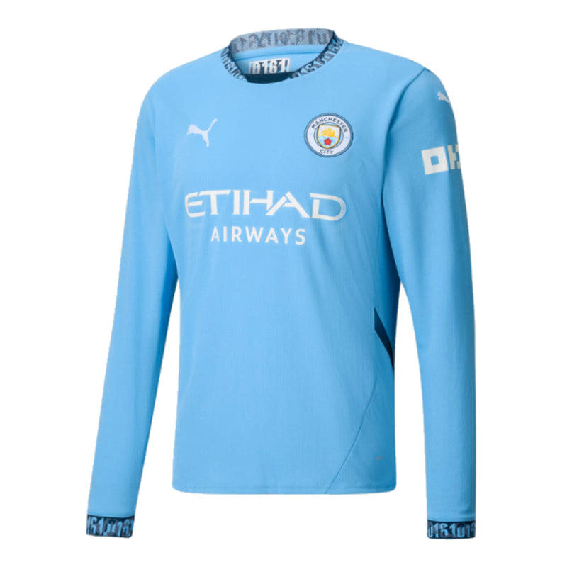 2024-2025 Man City Home Long Sleeve Shirt